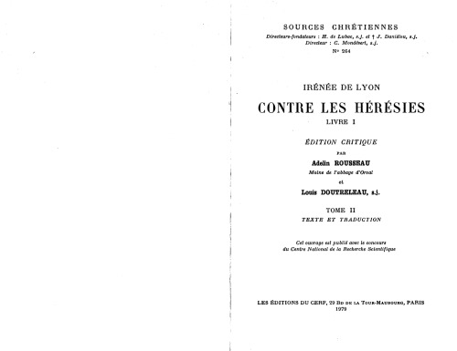 ﻿Irenaeus of Lyon: Against Heresies، کتاب 1 متن و ترجمه