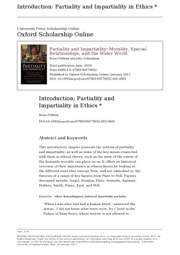 ﻿جانبداری و بی طرفی: اخلاق، روابط خاص و جهان گسترده تر