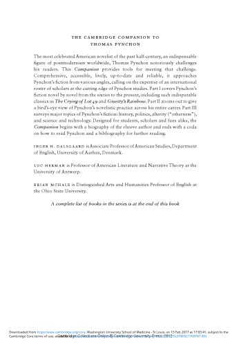 ﻿همنشین کمبریج به توماس پینچون