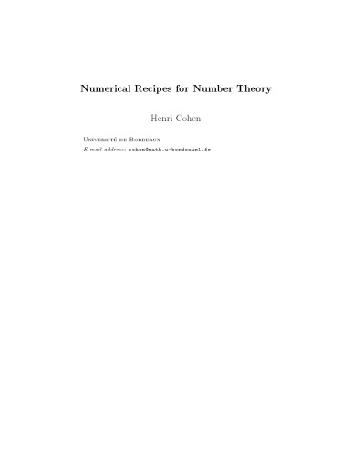 ﻿دستورالعمل های عددی برای تئوری اعداد