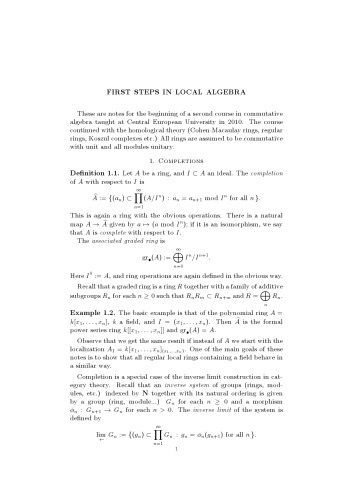 ﻿گام های اول در جبر محلی
