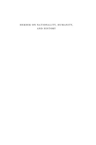 ﻿هردر در مورد ملیت، انسانیت و تاریخ