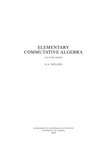 ﻿جبر جابجایی ابتدایی [یادداشت های سخنرانی]