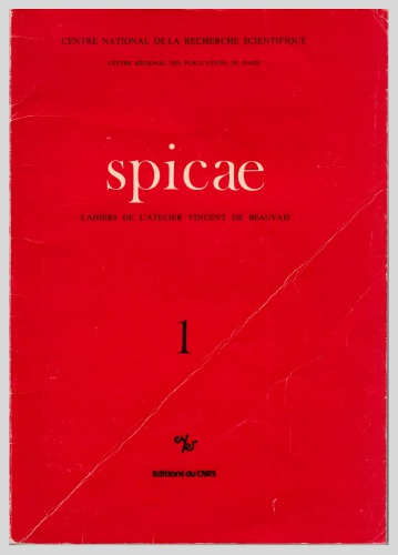 ﻿Spicae: دفترچه یادداشت آتلیه وینسنت دو بووه