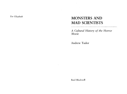 ﻿هیولاها و دانشمندان دیوانه: تاریخچه فرهنگی فیلم ترسناک