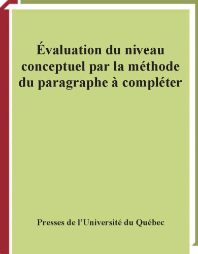 ﻿Évaluation du niveau conceptuel par la méthode du paragraphe à compléter. / Formulaire du test d’opinions personnelles