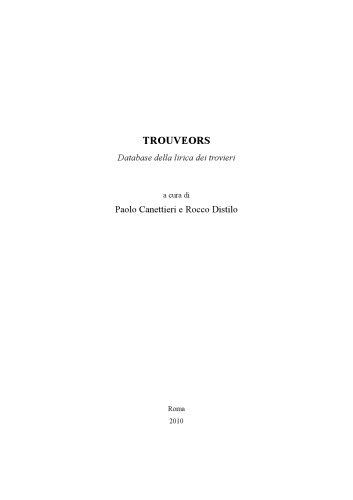 ﻿Trouveors : پایگاه داده غزلیات Trouverie