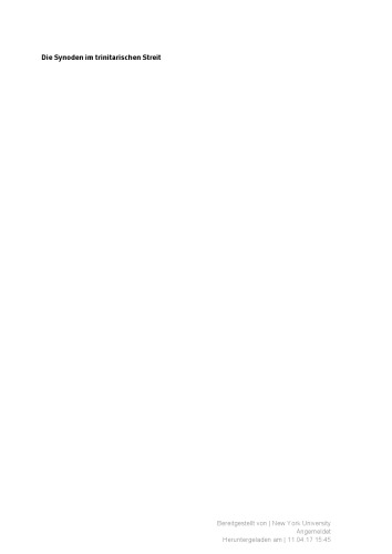 ﻿سینودها در مناقشه تثلیثی. درباره ایجاد رویه سینودال و مشکلات کاربرد آن در قرن چهارم و پنجم)