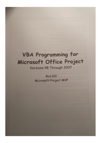 ﻿برنامه نویسی VBA برای پروژه Microsoft Office: نسخه های 98 تا 2007