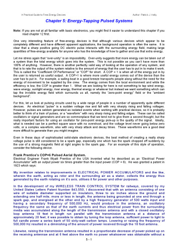﻿راهنمای عملی برای دستگاه‌های انرژی رایگان ~ فصل 5: سیستم‌های پالسی تابش انرژی