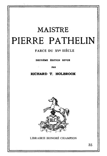 ﻿Maistre Pierre Pathelin، مضحک قرن پانزدهم