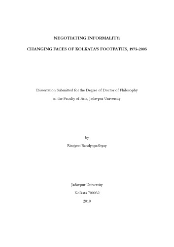 ﻿غیررسمی بودن مذاکره: تغییر چهره مسیرهای پیاده روی کلکته، 1975-2005