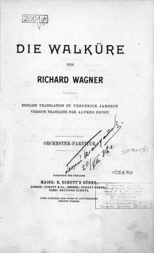 ﻿Die Walkure von Richard Wagner