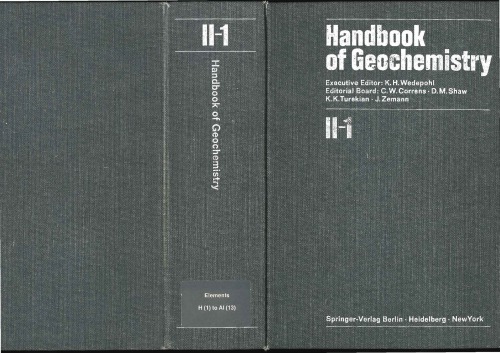 ﻿هندبوک ژئوشیمی، جلد. II/1، عناصر H(1) تا Al(13)