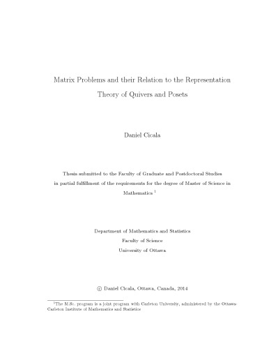 ﻿مسائل ماتریسی و رابطه آنها با نظریه بازنمایی کویورها و پوستها [پایان نامه دکتری]