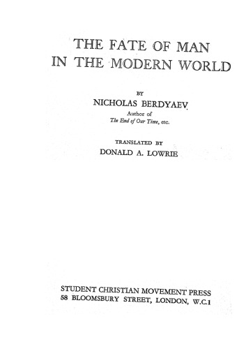 ﻿سرنوشت انسان در دنیای مدرن