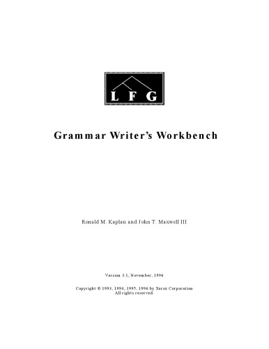 ﻿میز کار LFG Grammar Writer’s Workbench