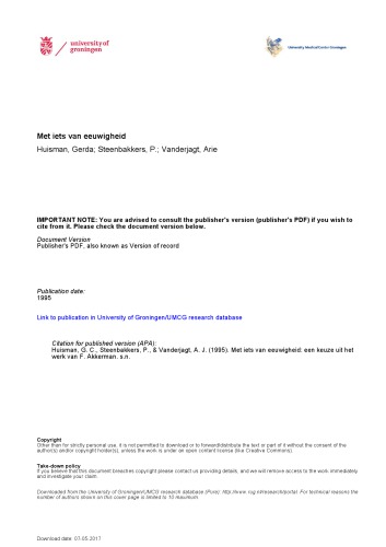 ﻿با چیزی از ابدیت: گزیده ای از کار F. Akkerman