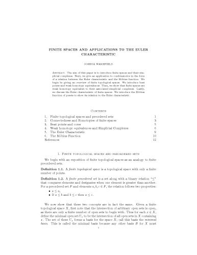 ﻿فضاهای محدود و کاربردهای مشخصه اویلر