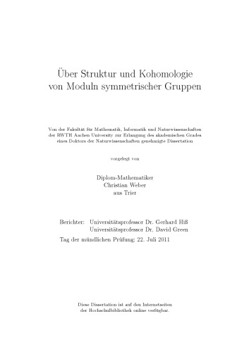 ﻿درباره ساختار و هم‌شناسی ماژول‌های گروه‌های متقارن [پایان‌نامه دکتری]