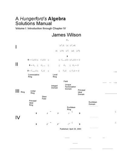 ﻿کتاب راه حل های جبر هانگرفورد، جلد اول: مقدمه فقط از طریق فصل چهارم