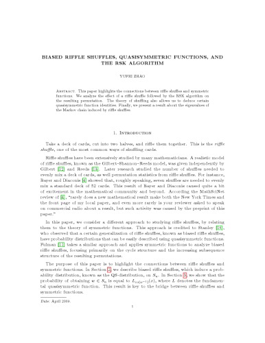 ﻿درهم آمیختگی های بایاس، توابع شبه متقارن، و الگوریتم RSK [یادداشت های توضیحی]