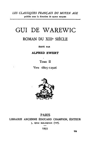 ﻿Gui de Warewic, roman du XIIIe siècle. توم 2: آیات 6805-12926