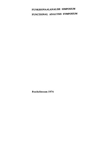 ﻿مجموعه مقالات سمپوزیوم تحلیل عملکردی. Potchefstroom 1974