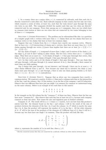 ﻿مسابقه MathLinks، سال 1: مسائل و راه حل های دور 1