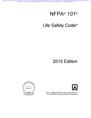 ﻿NFPA 101 - کد ایمنی زندگی - نسخه 2015