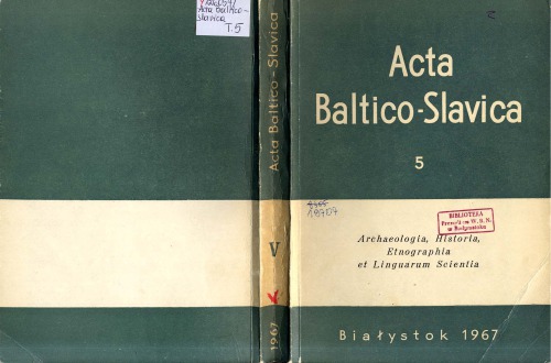 ﻿Acta Baltico-Slavica T. 5.