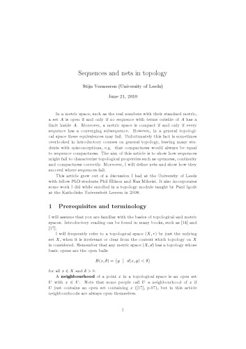 ﻿توالی ها و شبکه ها در توپولوژی [یادداشت های توضیحی]