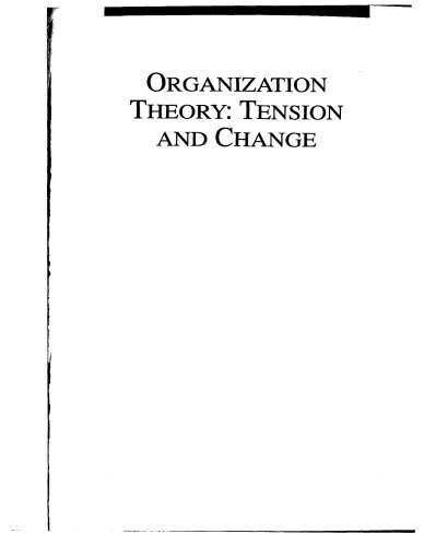 ﻿نظریه سازمان: تنش و تغییر