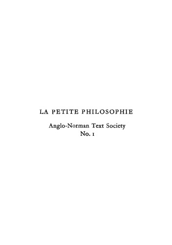 ﻿La Petite Philosophie: شعری از آنگلو نورمن قرن سیزدهم