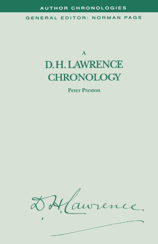 ﻿A D. H. Lawrence Chronology