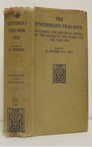 ﻿سالنامه The Statesman: سالانه آماری و تاریخی ایالات جهان برای سال 1933