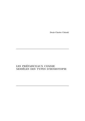 ﻿Presheaves به عنوان یک نوع هموتوپی