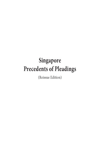 ﻿سنگاپور Precedents of Pleadings