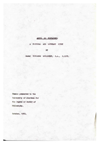 ﻿Artus de Bretaigne: یک مطالعه انتقادی و ادبی [پایان نامه]