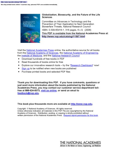 ﻿جهانی شدن، امنیت زیستی، و آینده علوم زیستی