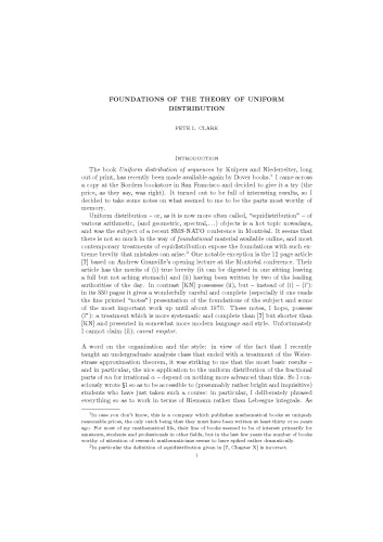 ﻿برخی از یادداشت ها (صیقل نشده) در مورد توزیع یکنواخت [یادداشت های سخنرانی]