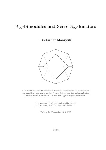 ﻿Ainfinity-bimodules و Serre Ainfinity-functors [پایان نامه دکتری]