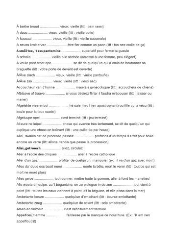 ﻿Marolce، Brükselce، Marrollian، Marollien، Brusseler - Cümleler، Tenten