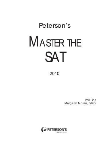 ﻿Master The SAT 2010