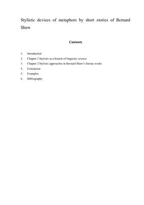 ﻿ابزارهای سبکی استعاره از داستان های کوتاه برنارد شو