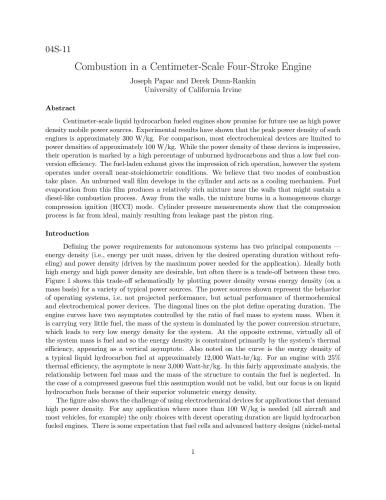 ﻿احتراق در یک موتور چهار زمانه در مقیاس سانتی متر