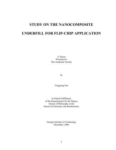 ﻿مطالعه بر روی کم پر شدن نانوکامپوزیت برای کاربرد فلیپ تراشه
