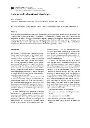 ﻿شوری انسانی آبهای داخلی