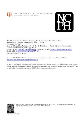 ﻿رشته تاریخ عمومی. برنامه ریزی برنامه درسی. یک مقدمه