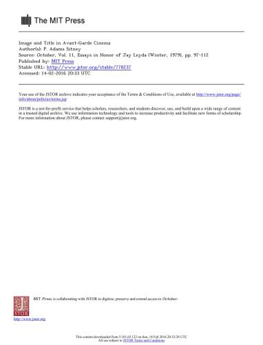 ﻿تصویر و عنوان در سینمای آوانگارد